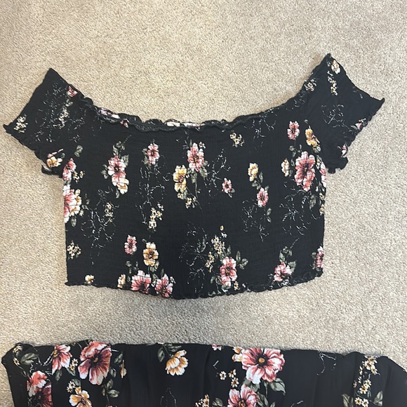 NOBO black floral 2 piece pant set XL - Picture 5 of 13